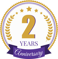 Logo 2 Year Anniversary Celebration Design Template.