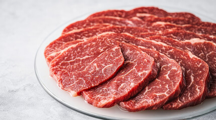 Premium sirloin slices are thoughtfully arranged on plate, presented well