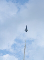 Fighter aircraft performance exhibition in Bangkok, Thailand, photographed on March 7, 2025.