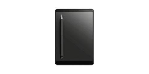 Digital tablet with stylus for art and design isolated on transparent background