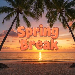 Spring Break Adventures party with Friends, Spring Break & summer vacation background