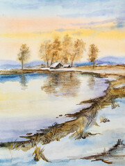 Early March. Frozen Lake