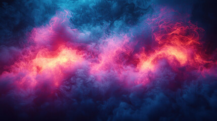 Dynamic colorful smoke waves abstract art digital creation vibrant atmosphere artistic viewpoint