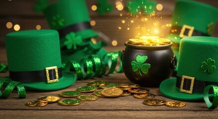 St. Patrick's Day Decorations Shamrocks, Leprechaun Hats, and Pots of Gold