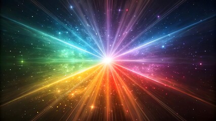 Fototapeta premium Prismatic Light Explosion Surreal Cosmic Burst & Energy Flow V1
