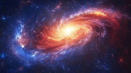 Obraz premium Vibrant Spiral Galaxy in Deep Space