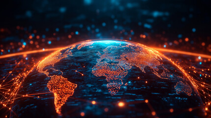 Business with technology, high technology for future. Generative AI Illustration.