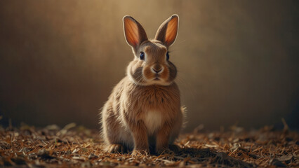 Fototapeta premium cute rabbit in shirt, vest and bow tie