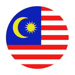 Malaysian flag in round shape - Colorful illustration