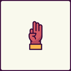Distinct Hand Gesture Icon Depicting Symbolic Meaning and Expressive Sign