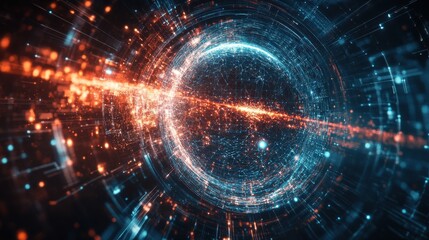 Fototapeta premium Futuristic Quantum Satellite using Entanglement-Based Tech