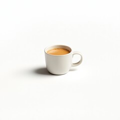 Obraz premium Coffee cup, beige, studio, drink, white background, breakfast, menu, cafe