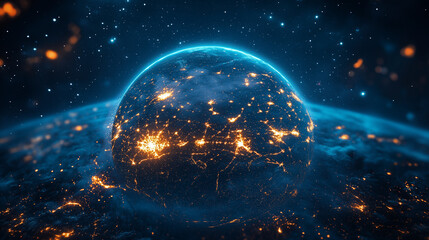 Obraz premium Business with technology, high technology for future. Generative AI Illustration.