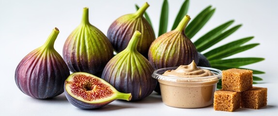 Sugar palm and palm separated against a white background