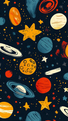 Naklejka premium Fun and playful space-themed image in vertical format for phone wallpapers