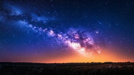 Fototapeta premium nature in the night, nature at the starry night, starry night nature