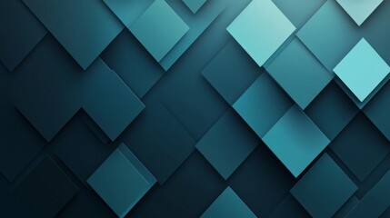 Abstract Teal Geometric Square Pattern Background
