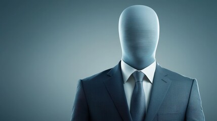 Masked man in a suit, portrait of mystery, intrigue, and business in formal wear