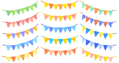 ガーランドのイラストセット ベクター素材 3連