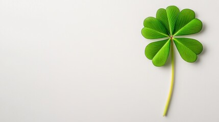 Four Leaf Clover on White Background Close Up