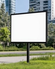 Blank White Billboard Mockup in Urban Setting
