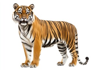 Fototapeta premium tiger with abstract paint on white background