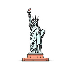 Statue of Liberty. Statue of Liberty hand-drawn comic illustration. Vector doodle style cartoon illustration © BHM