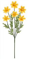 Artificial Yellow Flower Arrangement on White Background