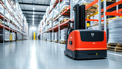 Efficient warehouse logistics with an electric pallet stacker in action