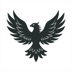 White eagle silhouette majestic bird freedom symbol vector design