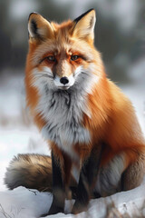 Obraz premium Playful Red Fox Illustration