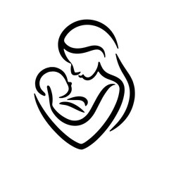 New born baby mother care icon 