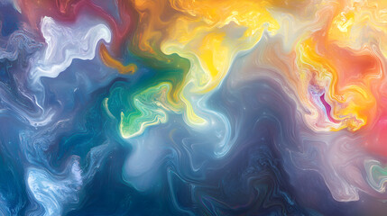 Obraz premium cloud of swirling rainbow smoke forming intricate and elegant patterns in midair 