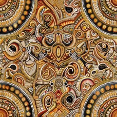 Colorful abstract painting with a lot of detail and patterns