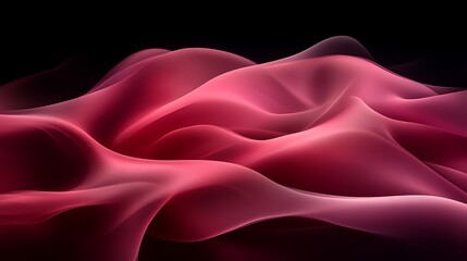 Fototapeta premium Abstract Crimson Waves Flowing Gently Across Dark Background
