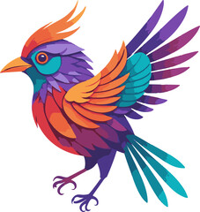 Obraz premium Digital illustration of a colorful bird