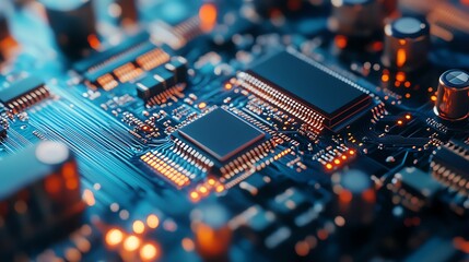 Employees are assembling finished microchips into consumer electronic devices.