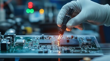 Employees are fabricating microchips for automotive AI systems.