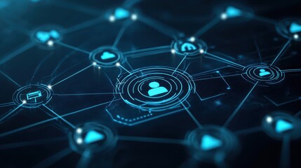 Obraz premium Heart connected to global network, symbol of love, connection, and social interactions in digital world
