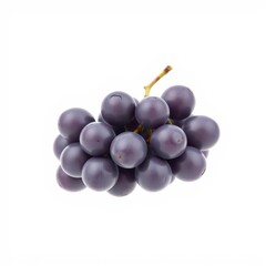 Fototapeta premium A 3D model of purple grapes with a soft matte finish, isolated on a white background for an elegant, minimalist appearance