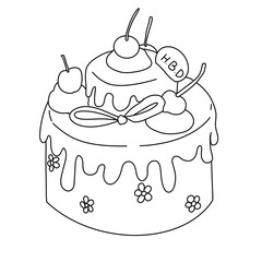 vector illustration of a cake