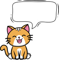 cat with speech bubble vector illustration