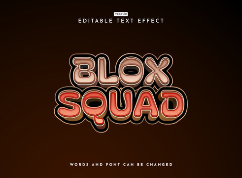 funny 3d modern blox squad robot tech game logo text effect