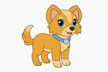 A Cute Dog vector art in illustration on a white background
