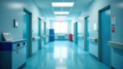 Obraz premium Blurred interior of hospital - abstract medical background