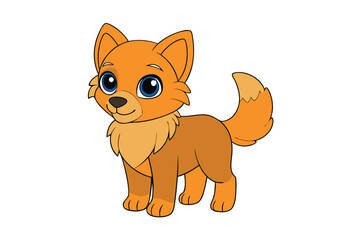 A Cute Dog vector art in illustration on a white background
