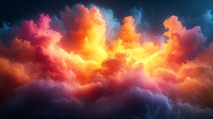 Fototapeta premium Spectacular vibrant explosion of colors representing magical creativity