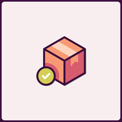 Successfully delivered package vector icon illustration suitable for web designs