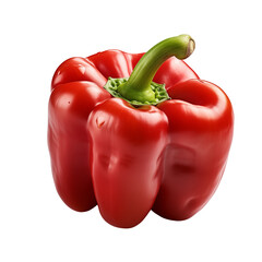 Red sweet pepper Bulgarian agricultural vegetable crop healthy vitamin dietary food fresh juicy object isolated on a transparent background png