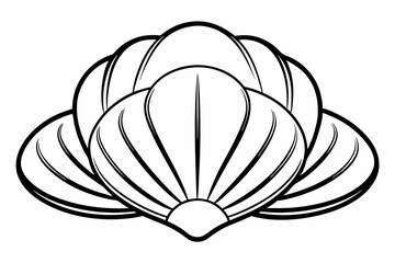 coloring page line art clam vector